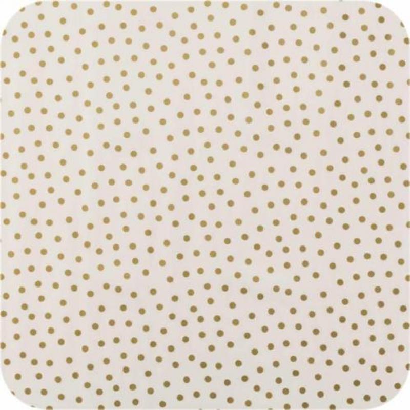 Mexicaans Tafelzeil Stippen - 120 x 250 cm - Wit/Goud