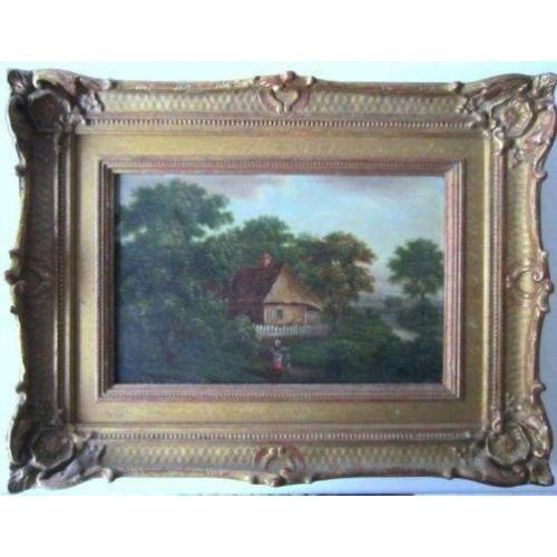 =ca 1800=gesigneerd KIRKBY=op koper=boerderij in landschap=