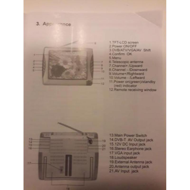 Portabel TV auto/boot camping nieuw.
