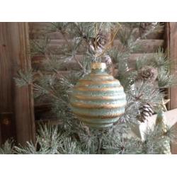Kerstbal groen/goud VROEG KOOP KORTING