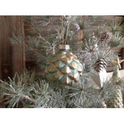 Kerstbal groen/goud VROEG KOOP KORTING
