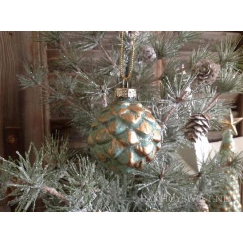 Kerstbal groen/goud VROEG KOOP KORTING