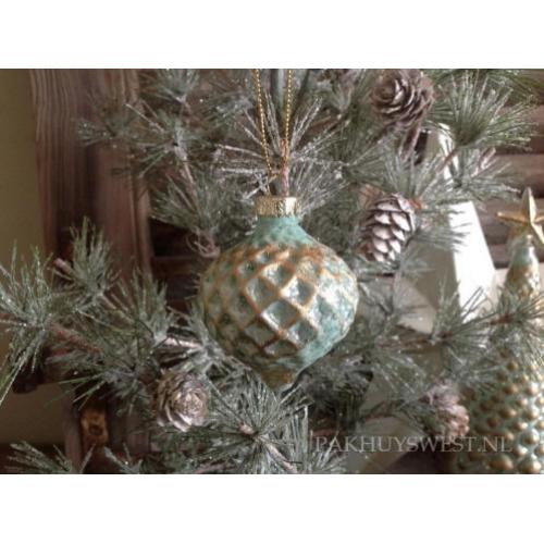 Kerstbal groen/goud VROEG KOOP KORTING