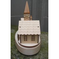 Kerst dorp Houten muziekdoos " Klein dorp"