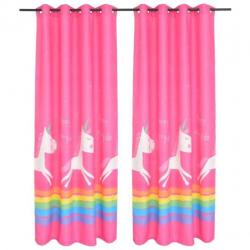 vidaXL Kindergordijnen verduisterend 140x240 cm roze 2 st