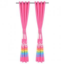 vidaXL Kindergordijnen verduisterend 140x240 cm roze 2 st