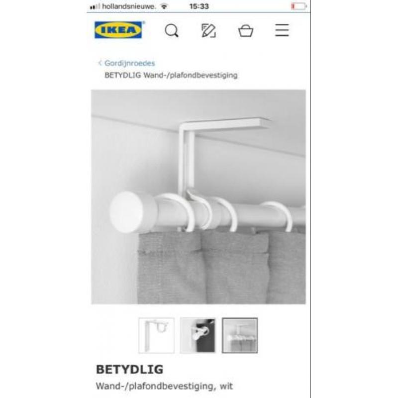 Gordijnroede houders 4 st. IKEA Betydlig nieuw