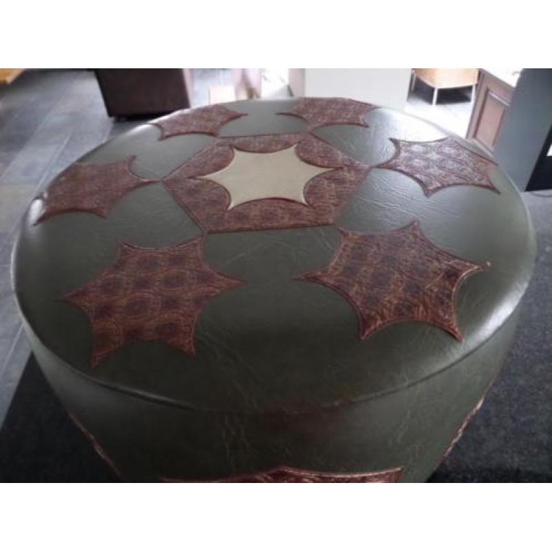 groene ronde retro poef