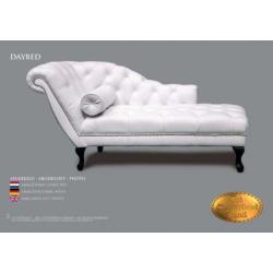 Lounge Bank Leer, Chaise Longue WIT in alle Kleur en Maat