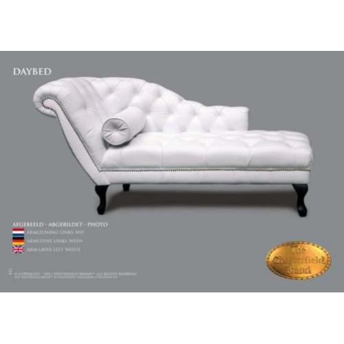 Lounge Bank Leer, Chaise Longue WIT in alle Kleur en Maat