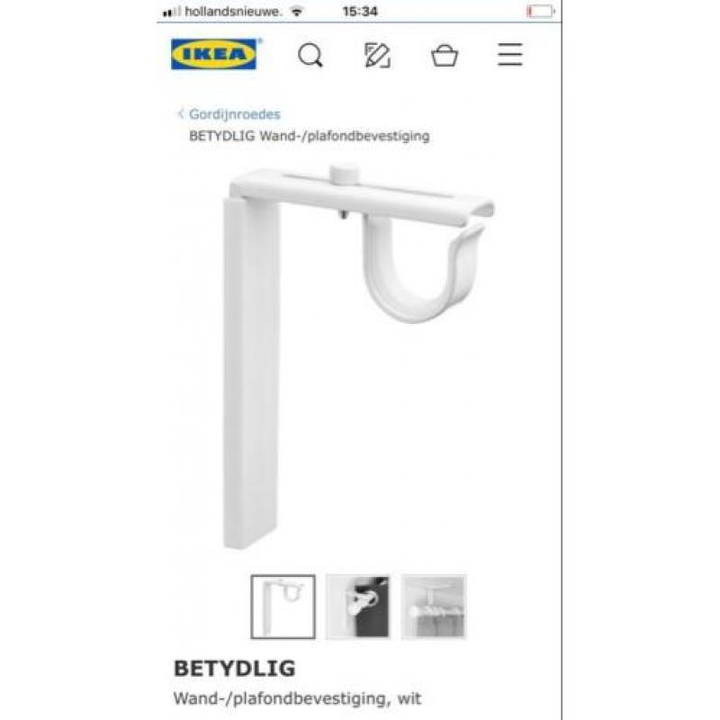 Gordijnroede houders 4 st. IKEA Betydlig nieuw