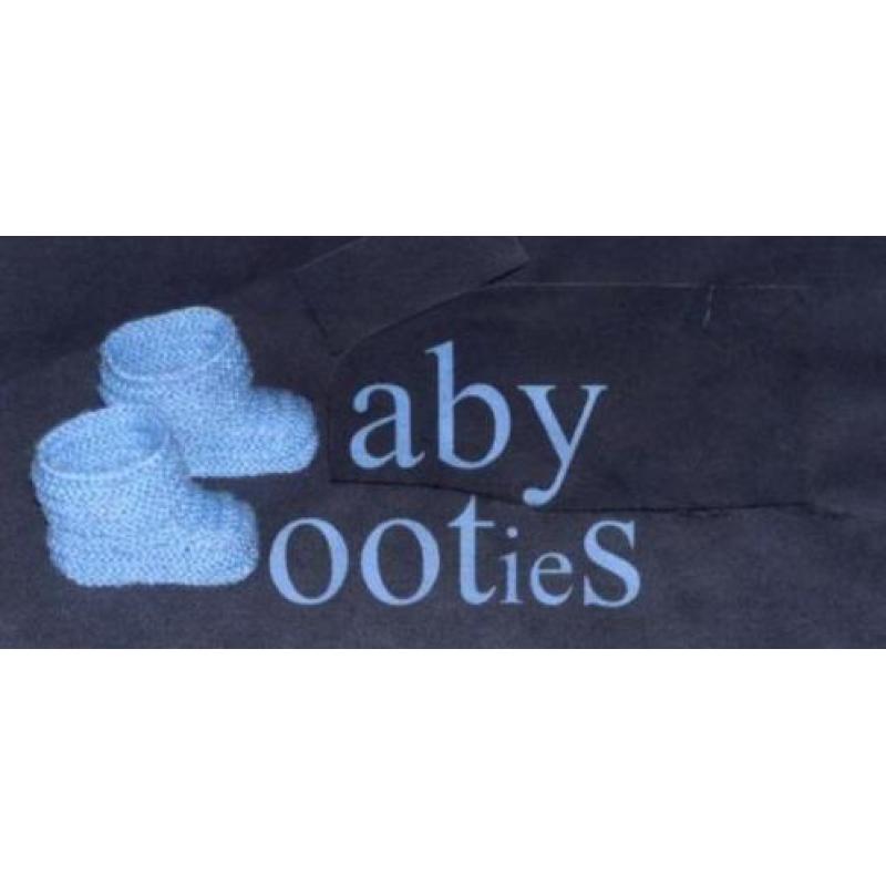 Baby Booties 0-3 m., handgebreide babyslofjes, kleur mint