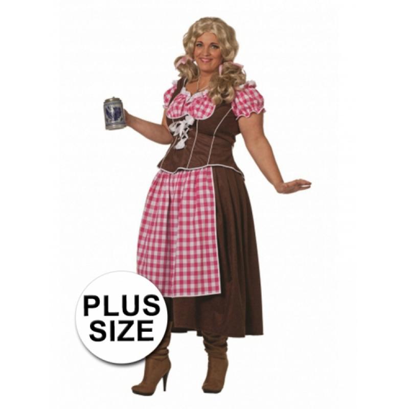 Big size bruine Tiroler jurk